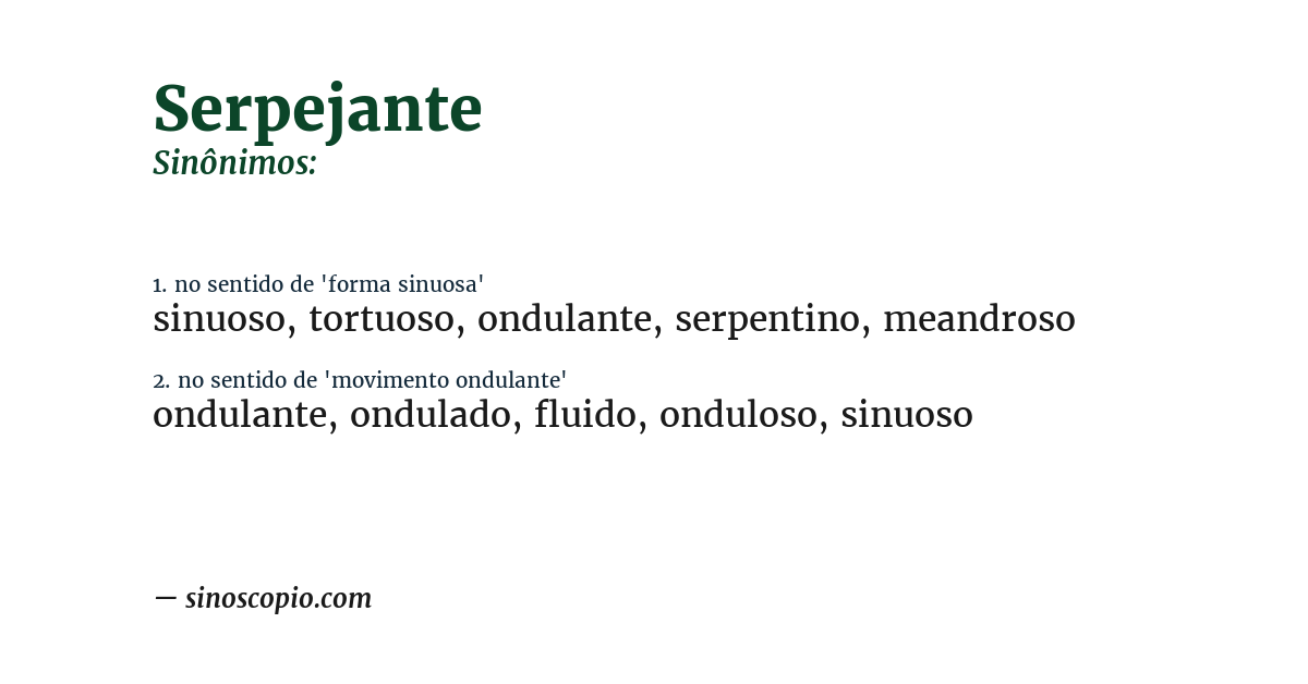 Sinônimo de serpejante