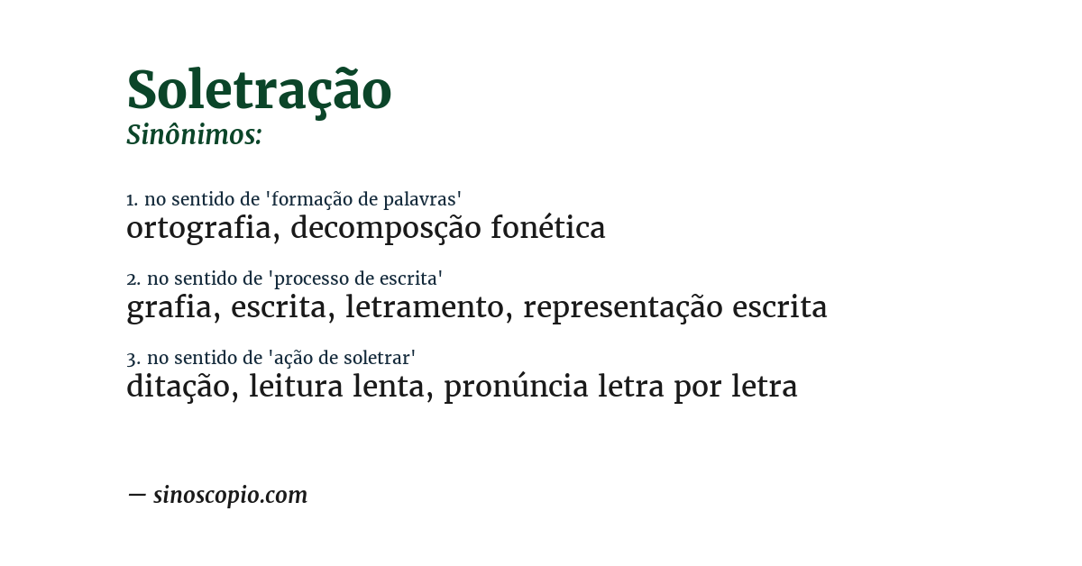 Sinônimo de soletração