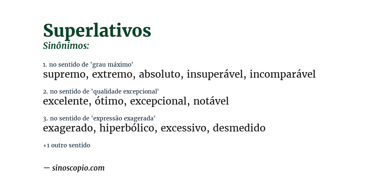 Sinônimo de superlativos