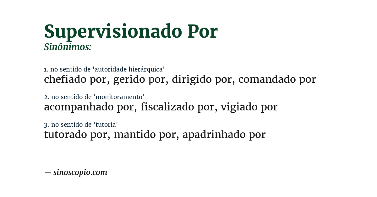 Sinônimo de supervisionado por