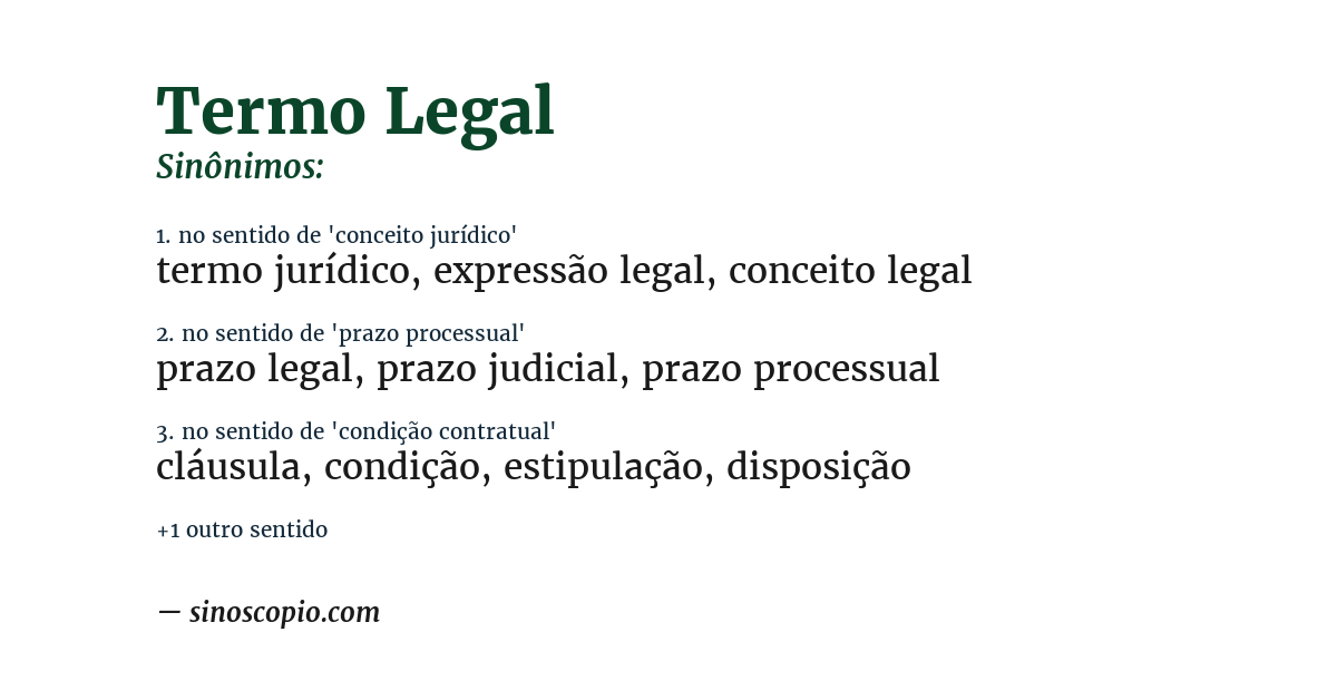 Sinônimo de termo legal