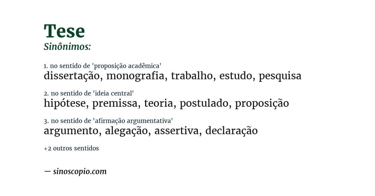 Sinônimo de tese
