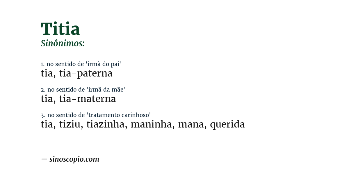 Sinônimo de titia