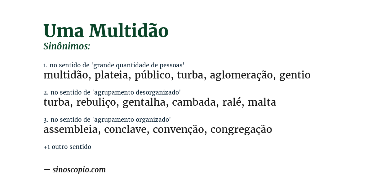 Sinônimo de uma multidão