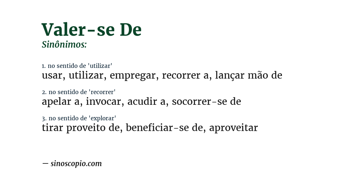 Sinônimo de valer-se de