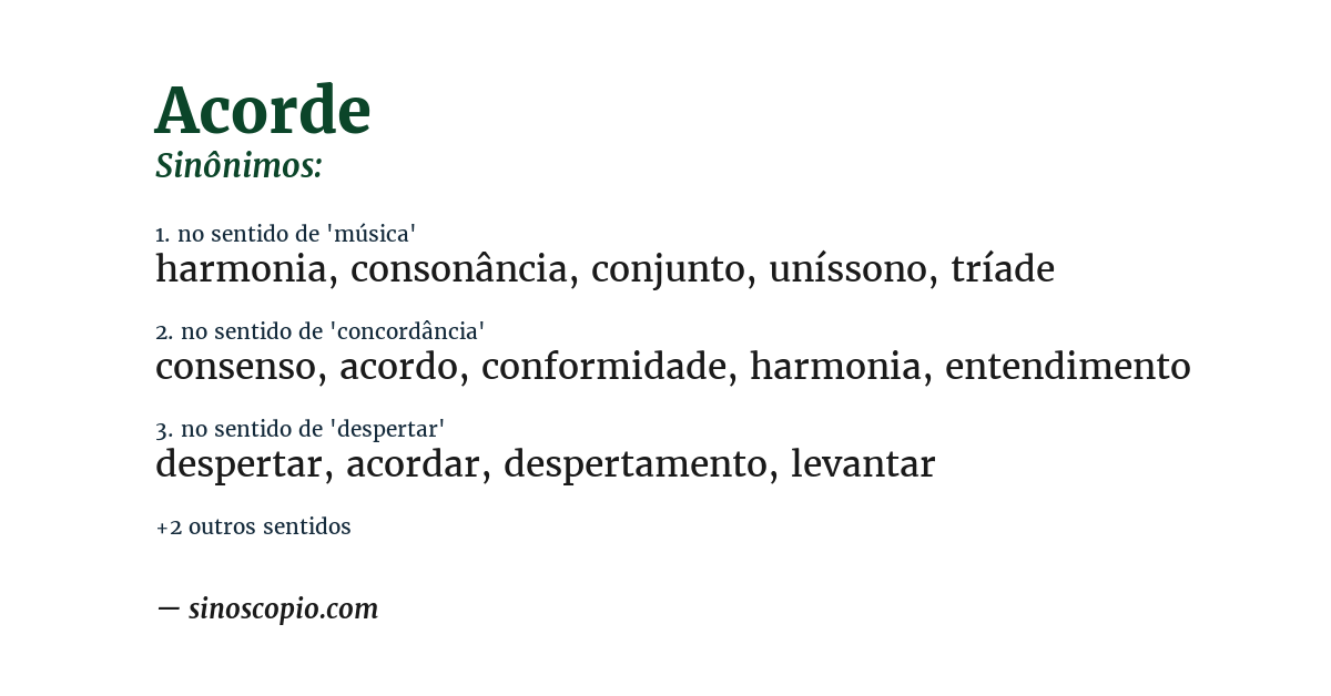 Sinônimo de acorde