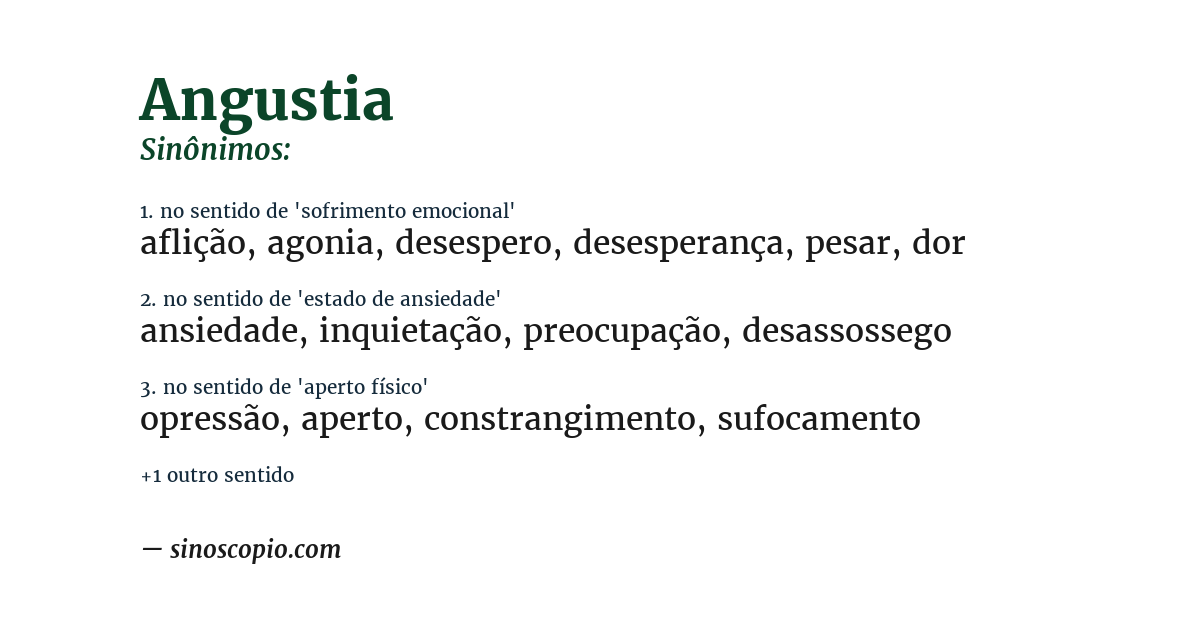 Sinônimo de angustia