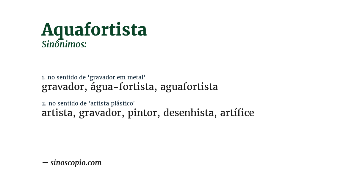Sinônimo de aquafortista