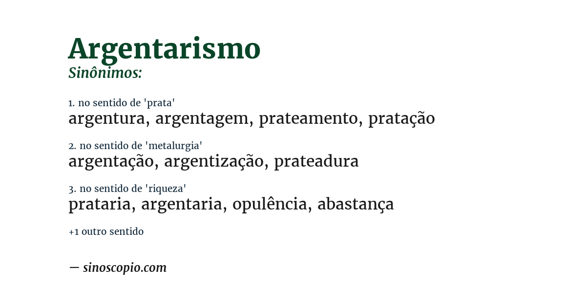 Sinônimo de argentarismo