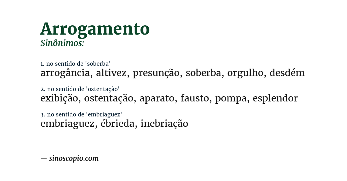 Sinônimo de arrogamento