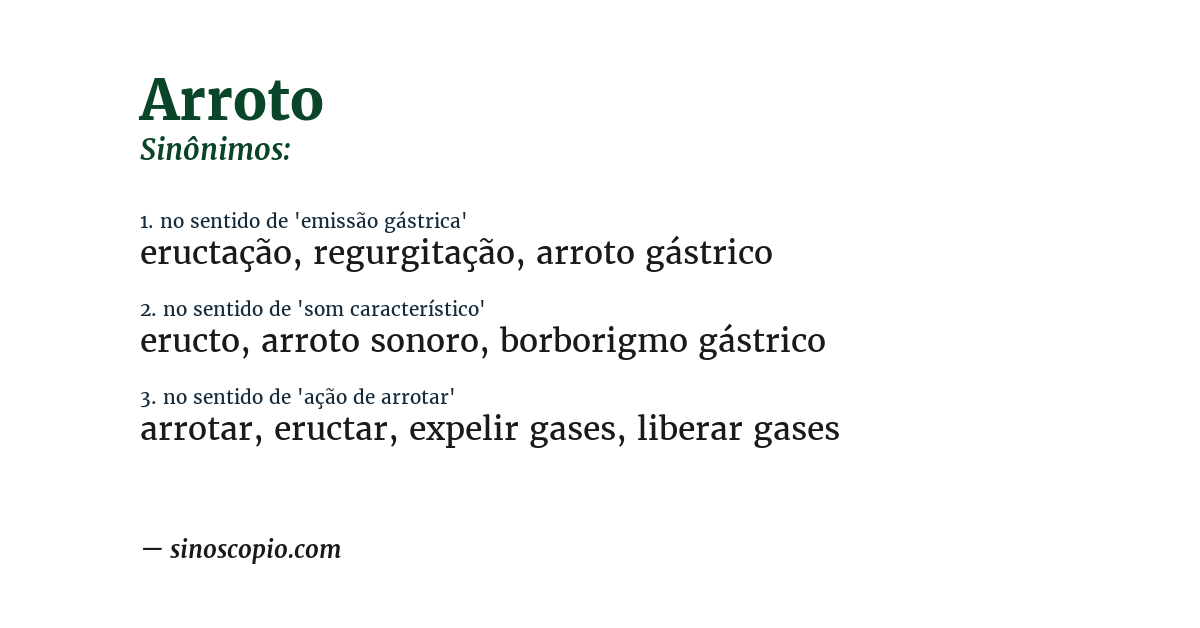 Sinônimo de arroto