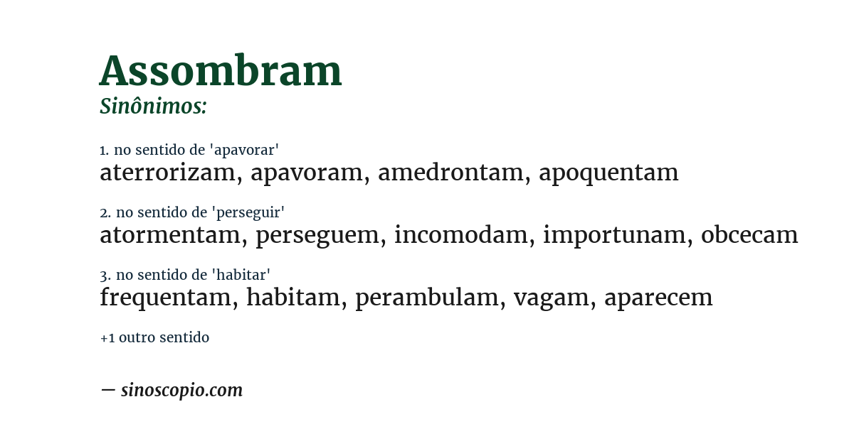 Sinônimo de assombram