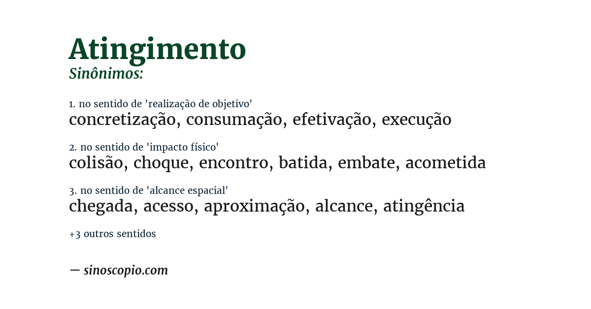 Sinônimo de atingimento