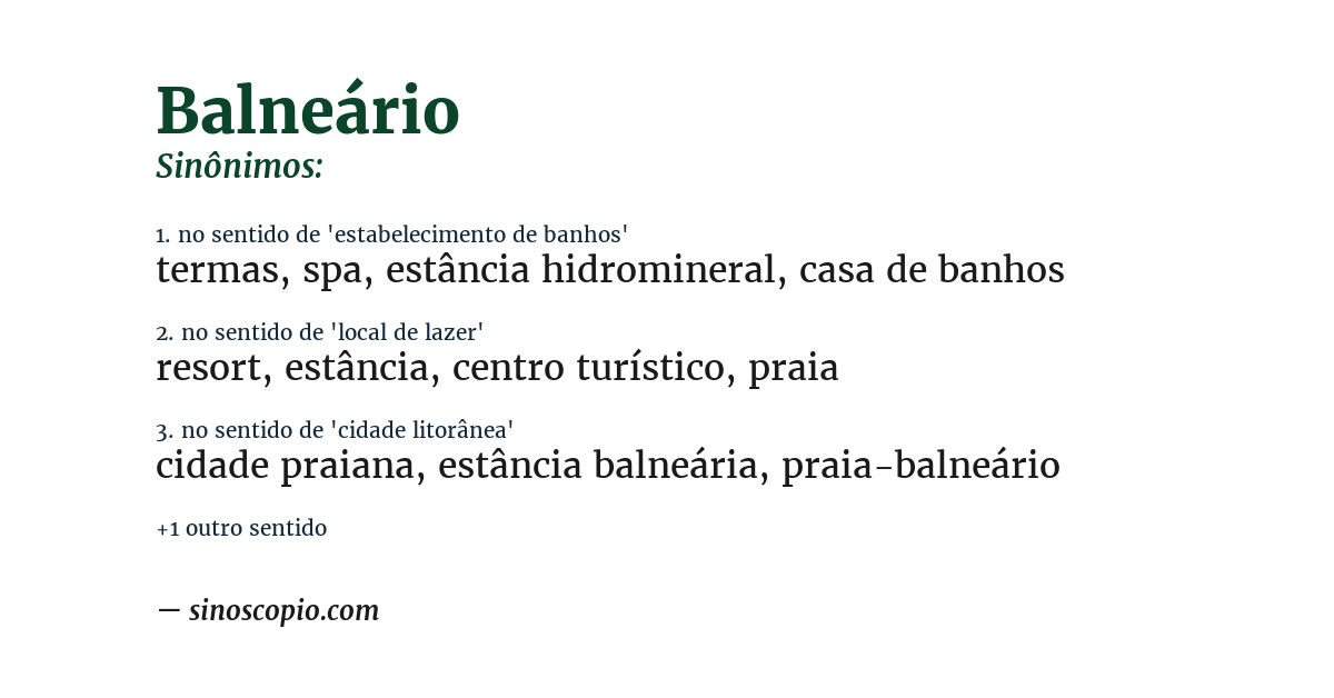 Sinônimo de balneário