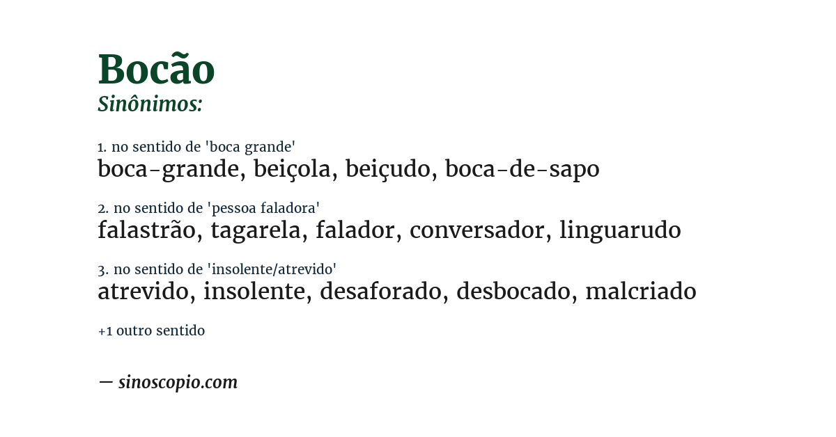 Sinônimo de bocão