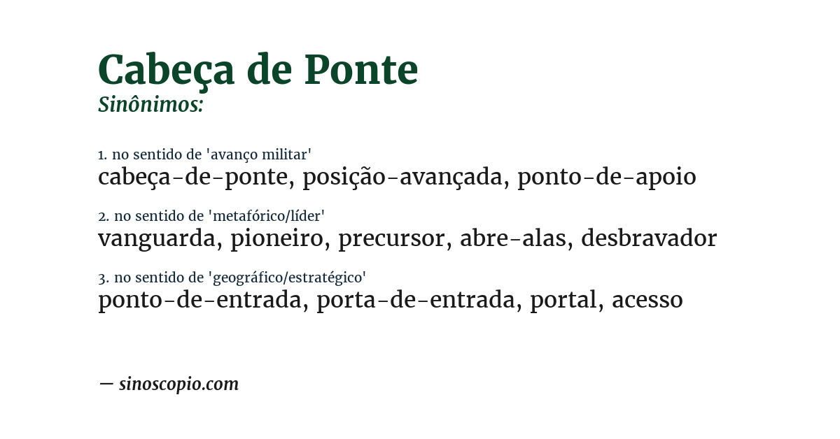 Sinônimo de cabeça de ponte
