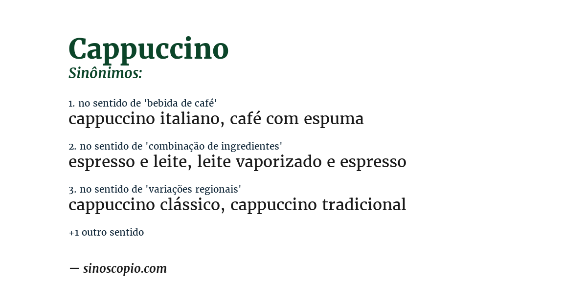 Sinônimo de cappuccino