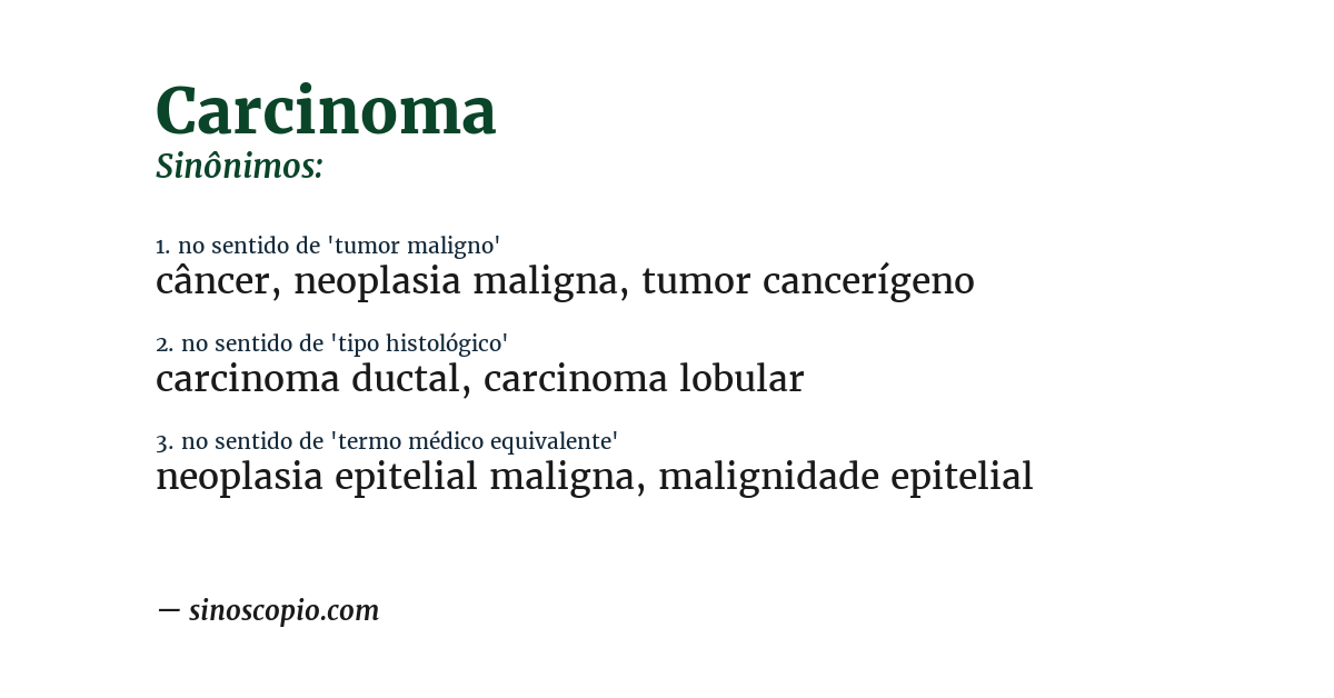 Sinônimo de carcinoma