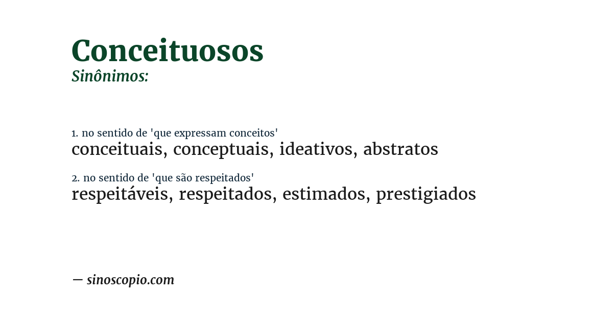 Sinônimo de conceituosos
