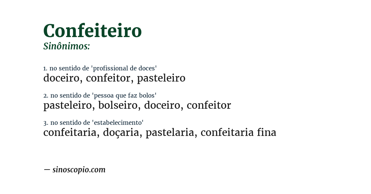 Sinônimo de confeiteiro
