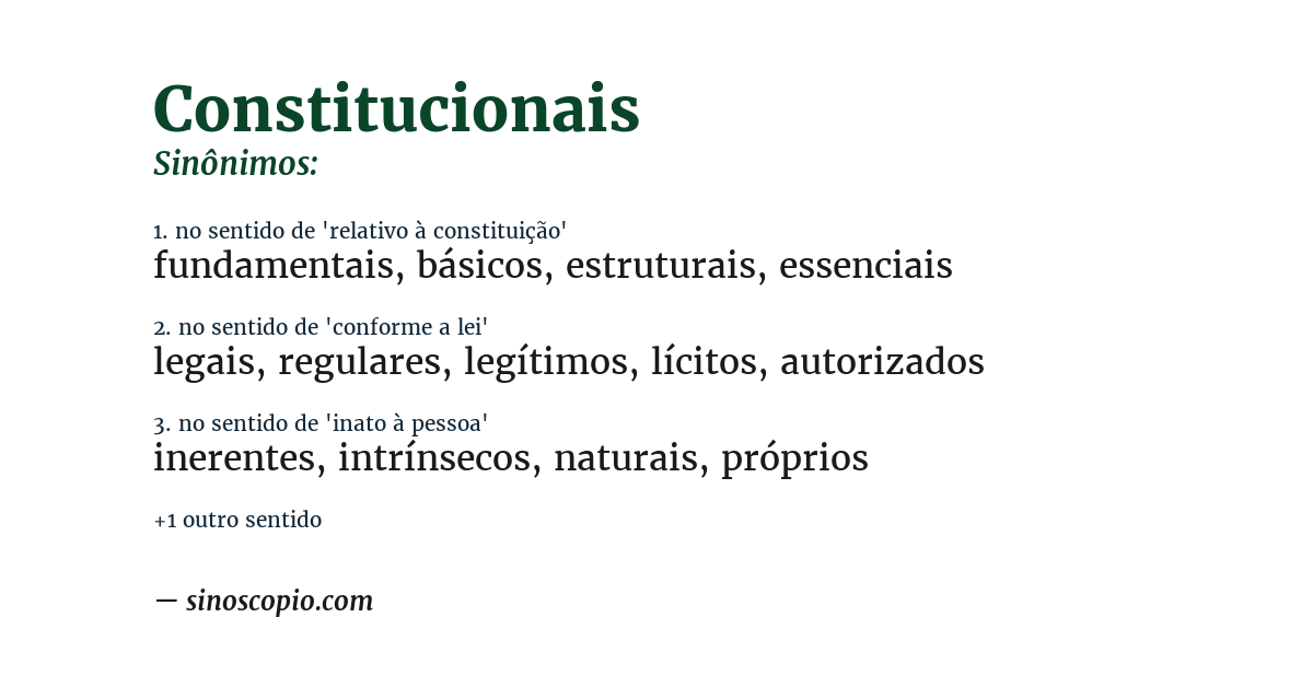 Sinônimo de constitucionais