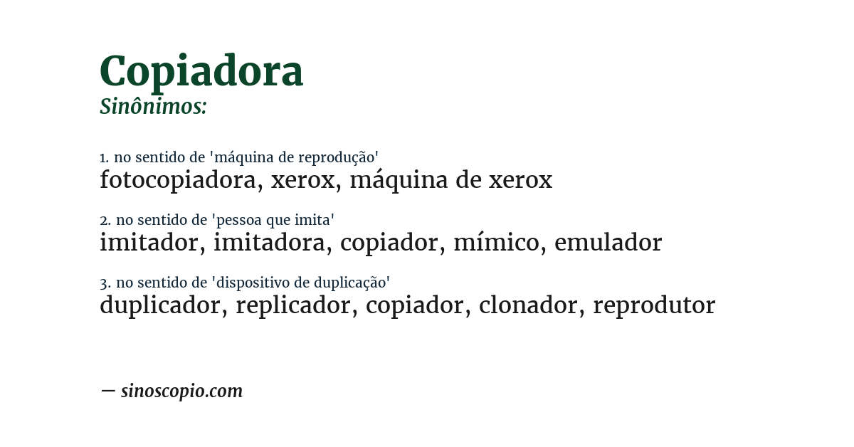Sinônimo de copiadora