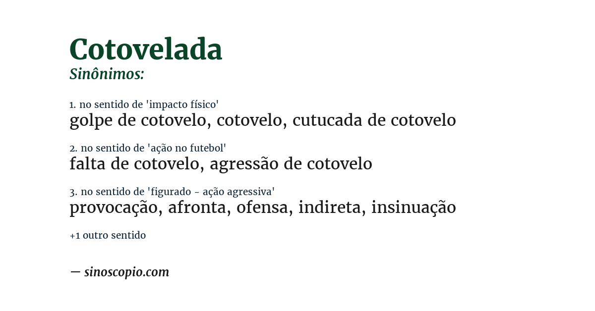 Sinônimo de cotovelada