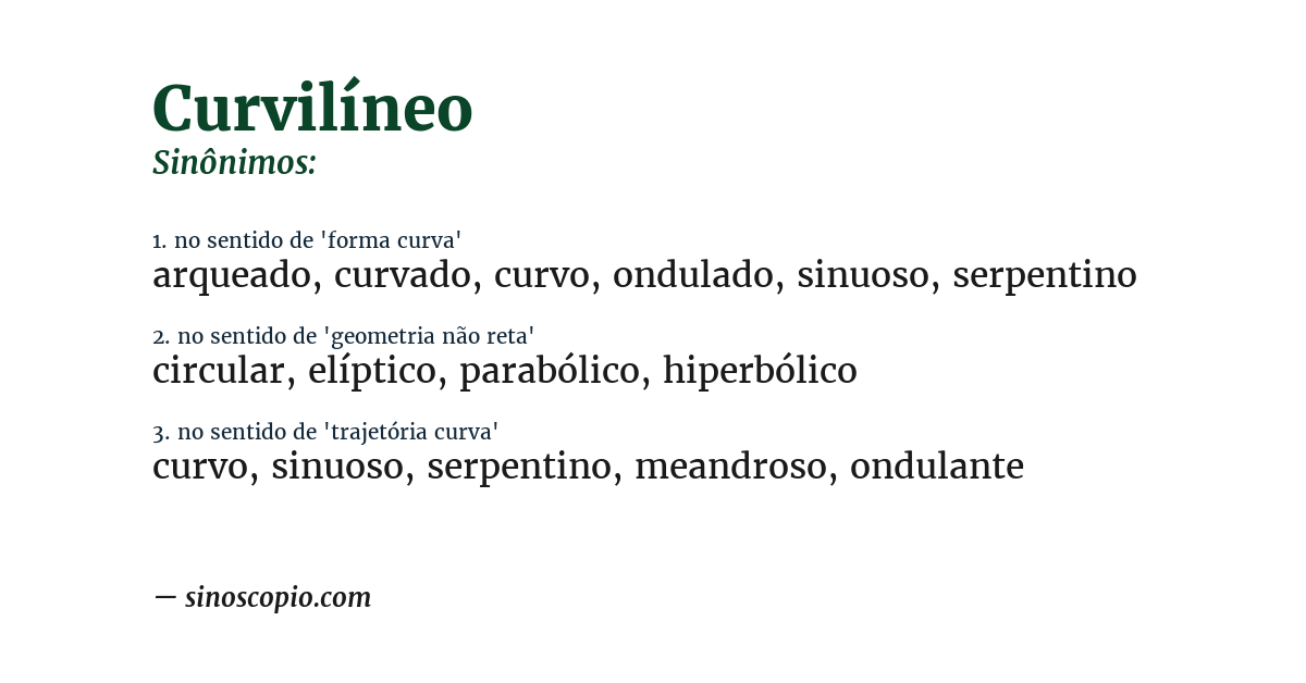 Sinônimo de curvilíneo