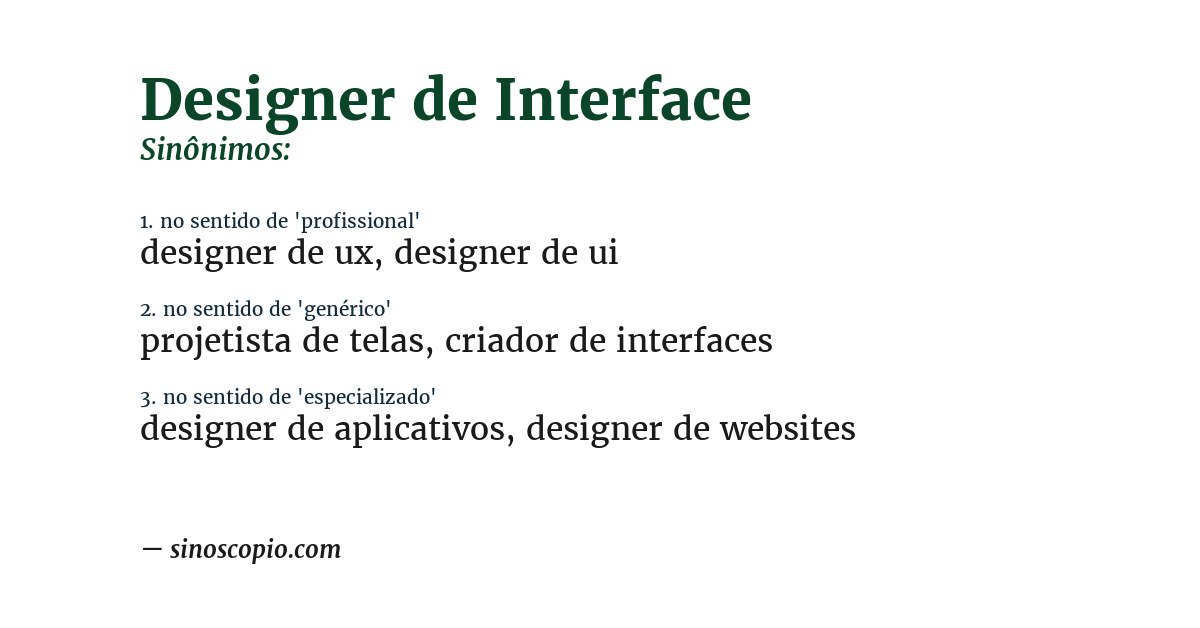 Sinônimo de designer de interface
