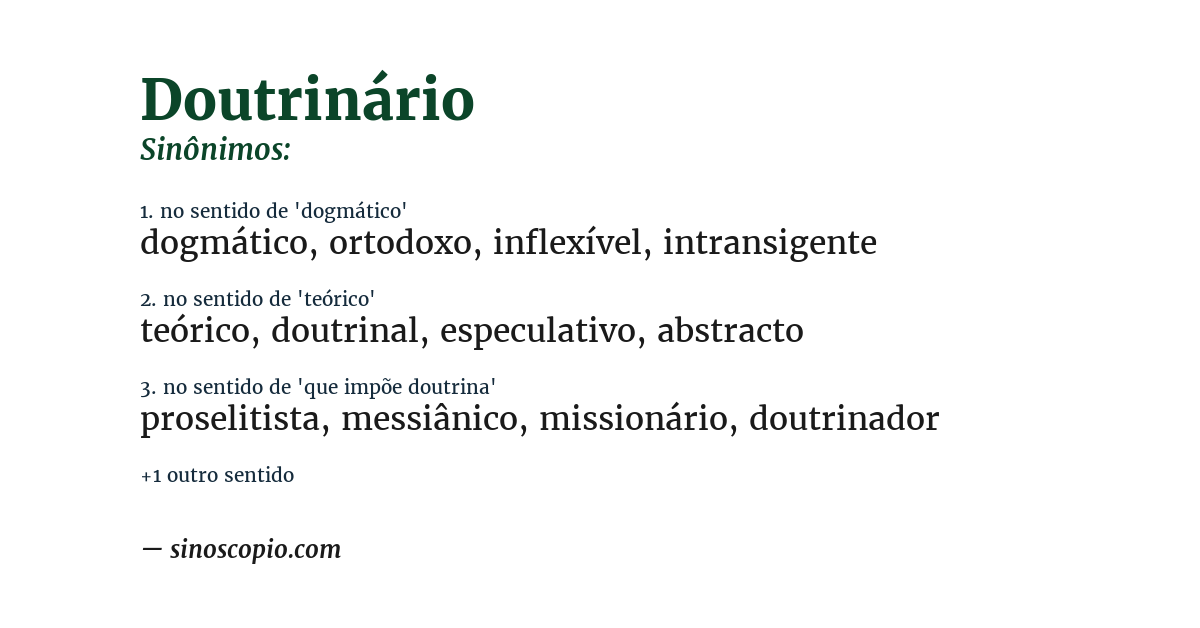 Sinônimo de doutrinário
