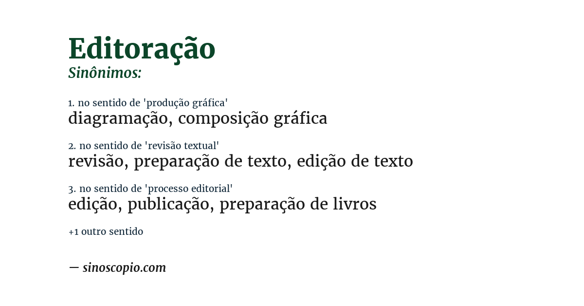 Sinônimo de editoração