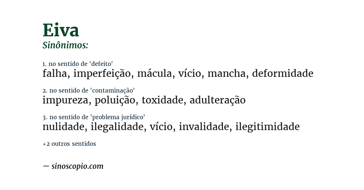 Sinônimo de eiva