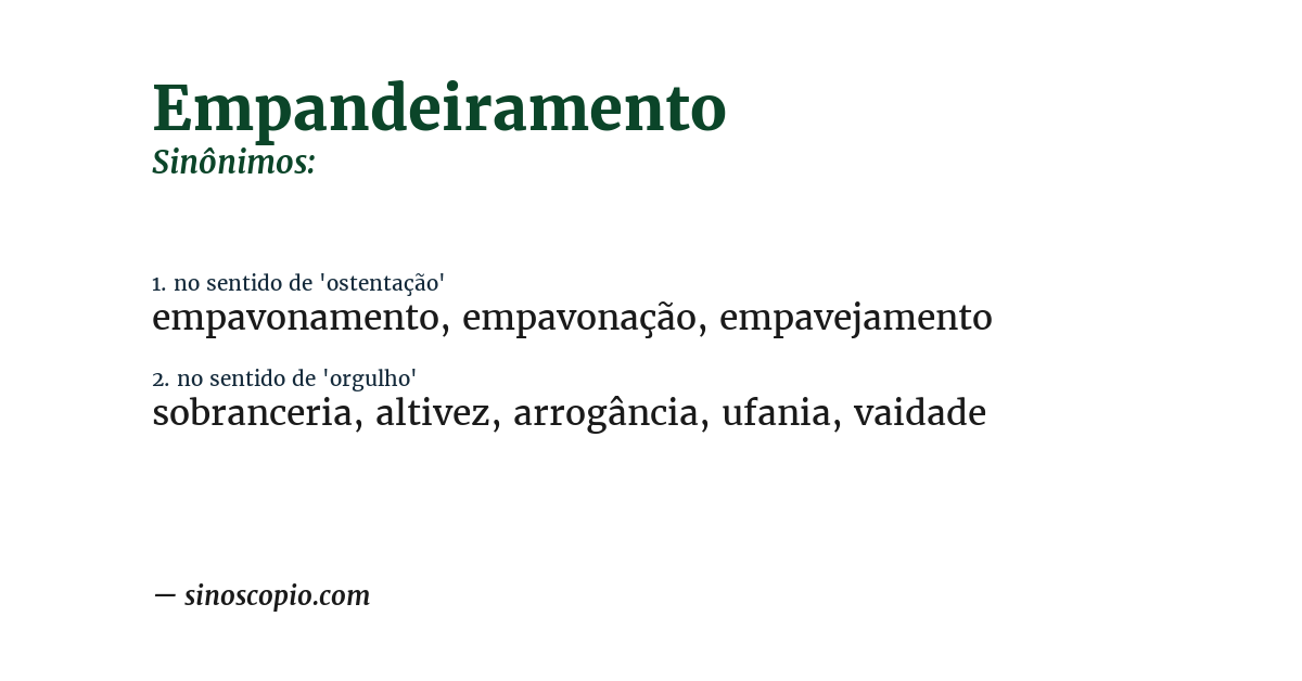 Sinônimo de empandeiramento