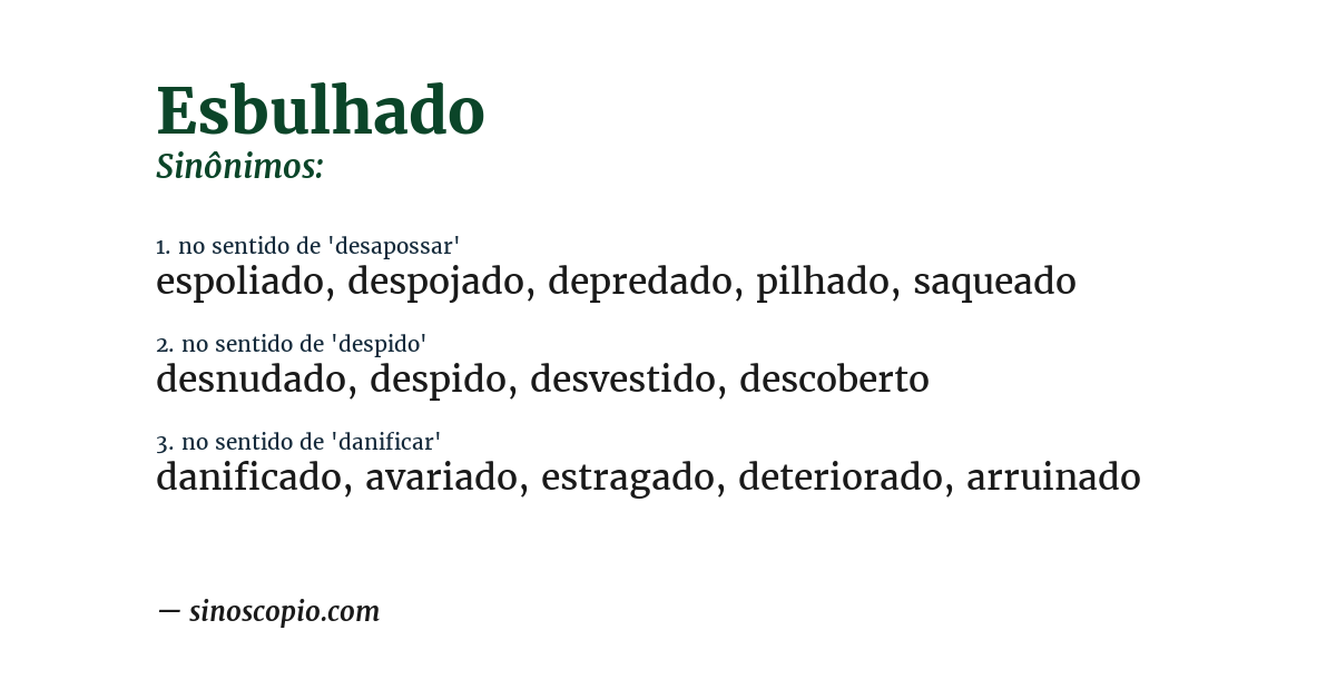 Sinônimo de esbulhado