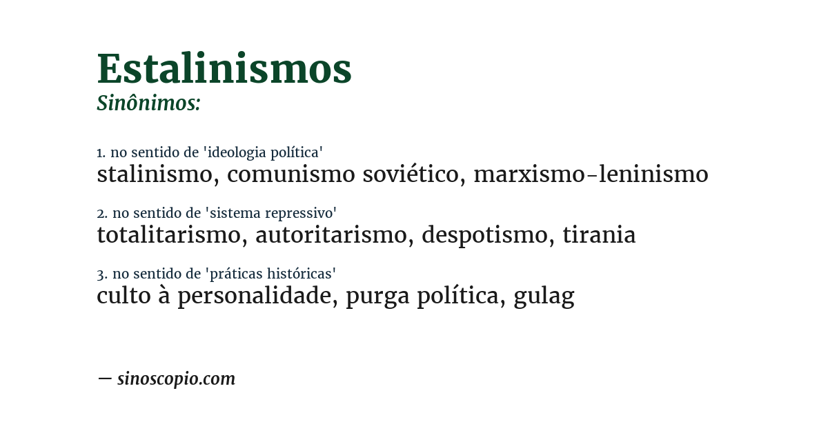 Sinônimo de estalinismos
