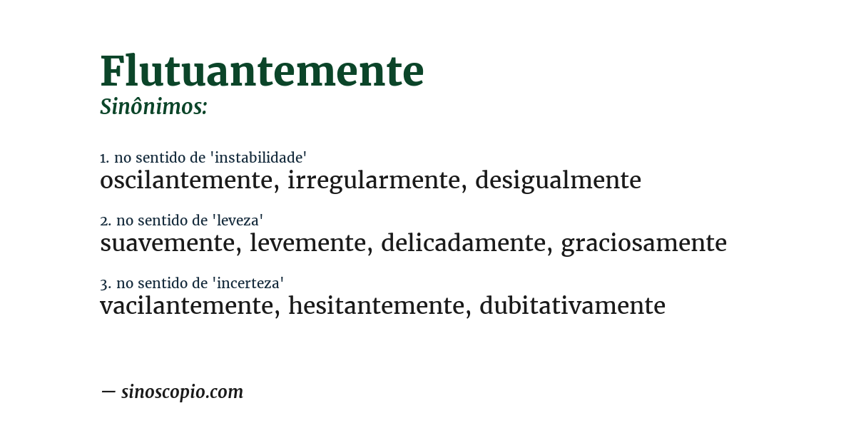 Sinônimo de flutuantemente