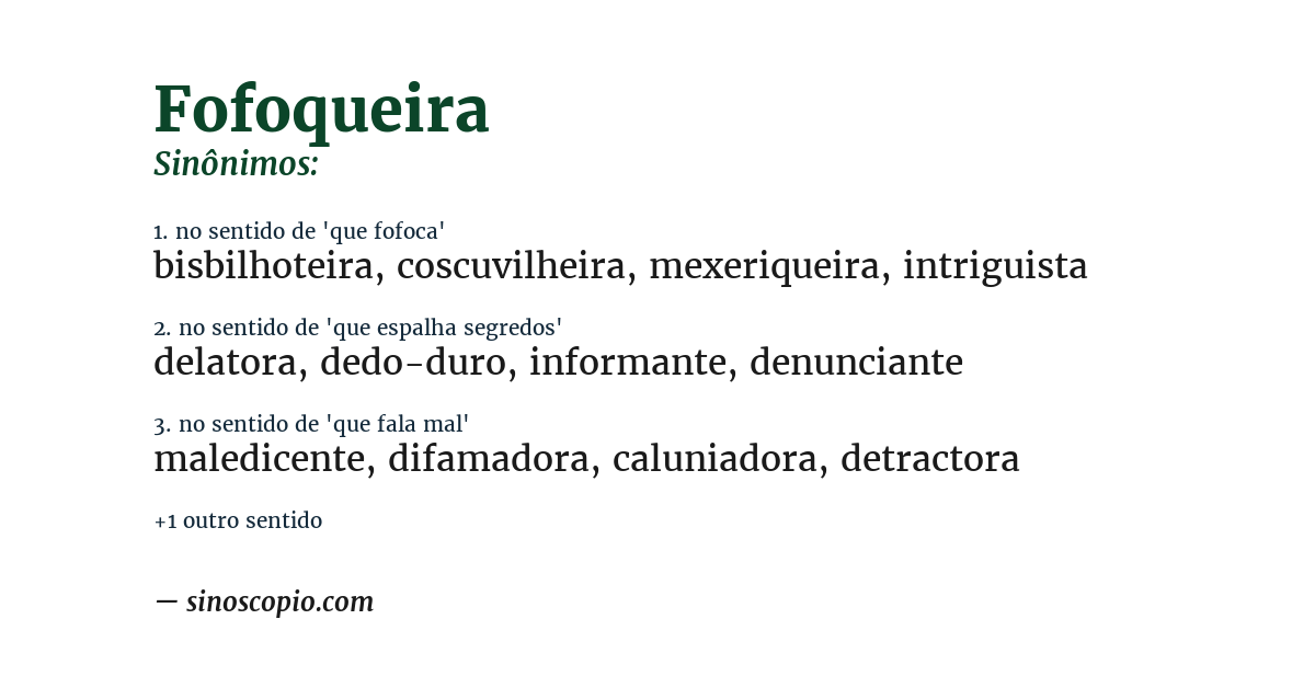 Sinônimo de fofoqueira