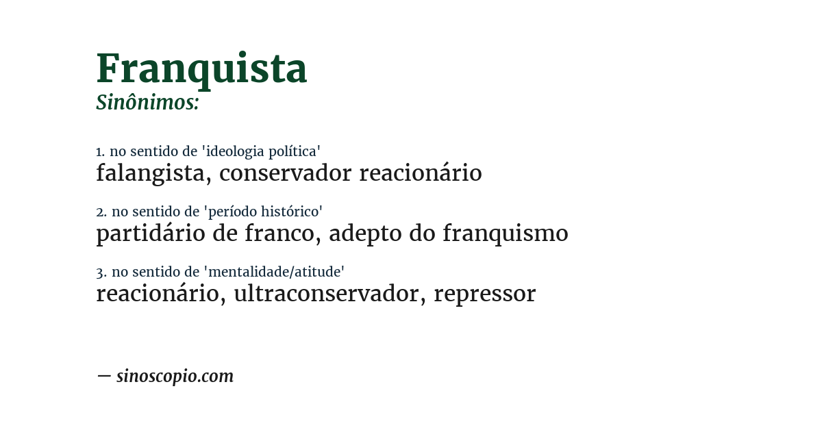 Sinônimo de franquista