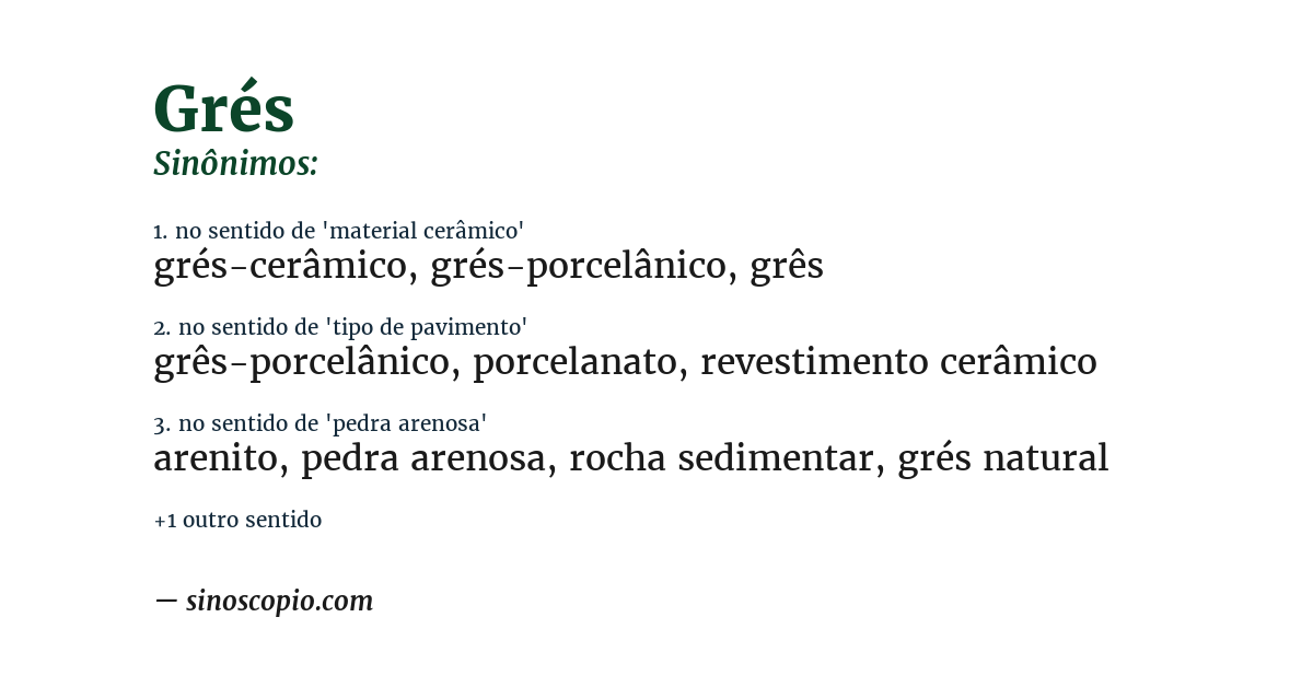 Sinônimo de grés
