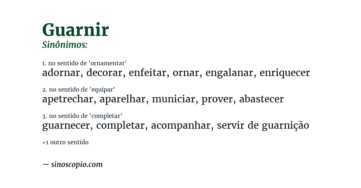 Sinônimo de guarnir