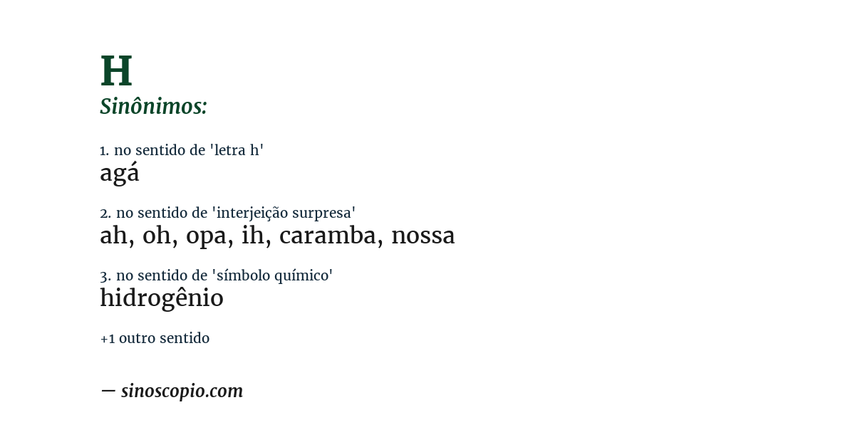 Sinônimo de h