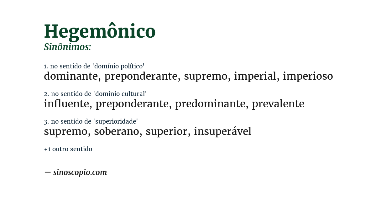 Sinônimo de hegemônico