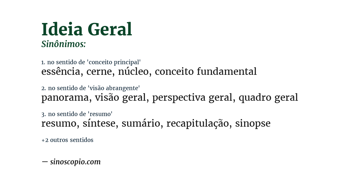 Sinônimo de ideia geral