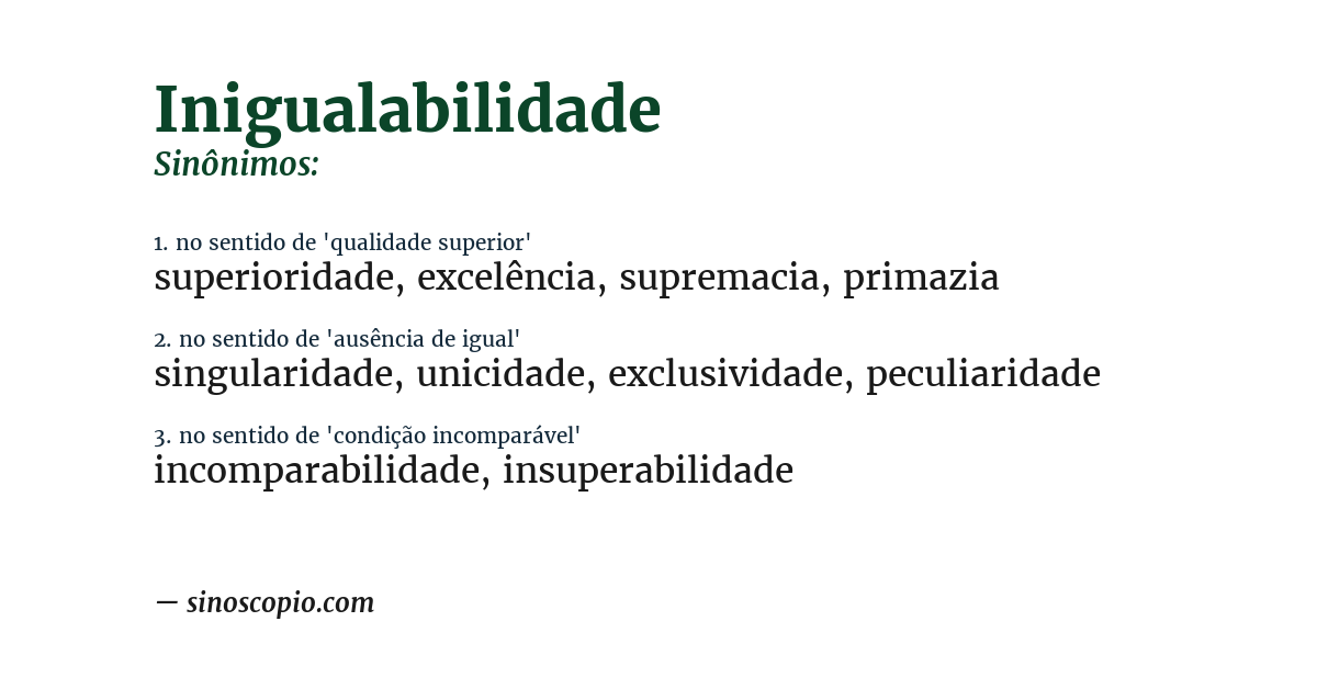 Sinônimo de inigualabilidade