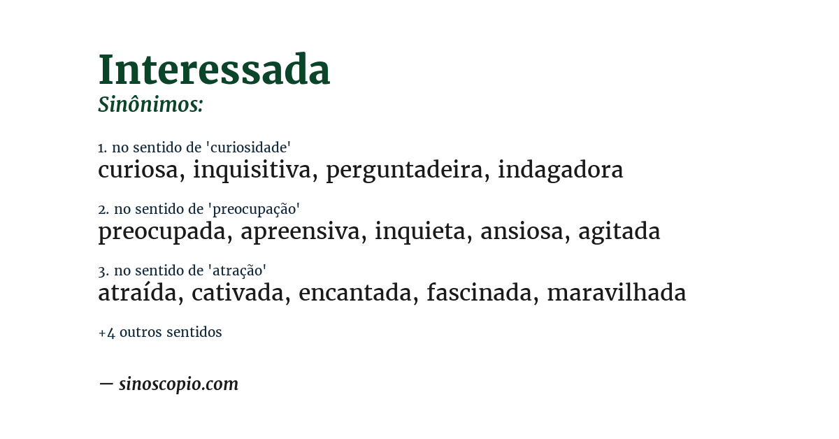 Sinônimo de interessada