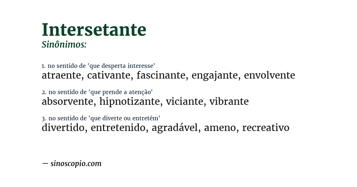 Sinônimo de intersetante