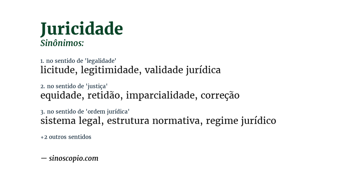 Sinônimo de juricidade