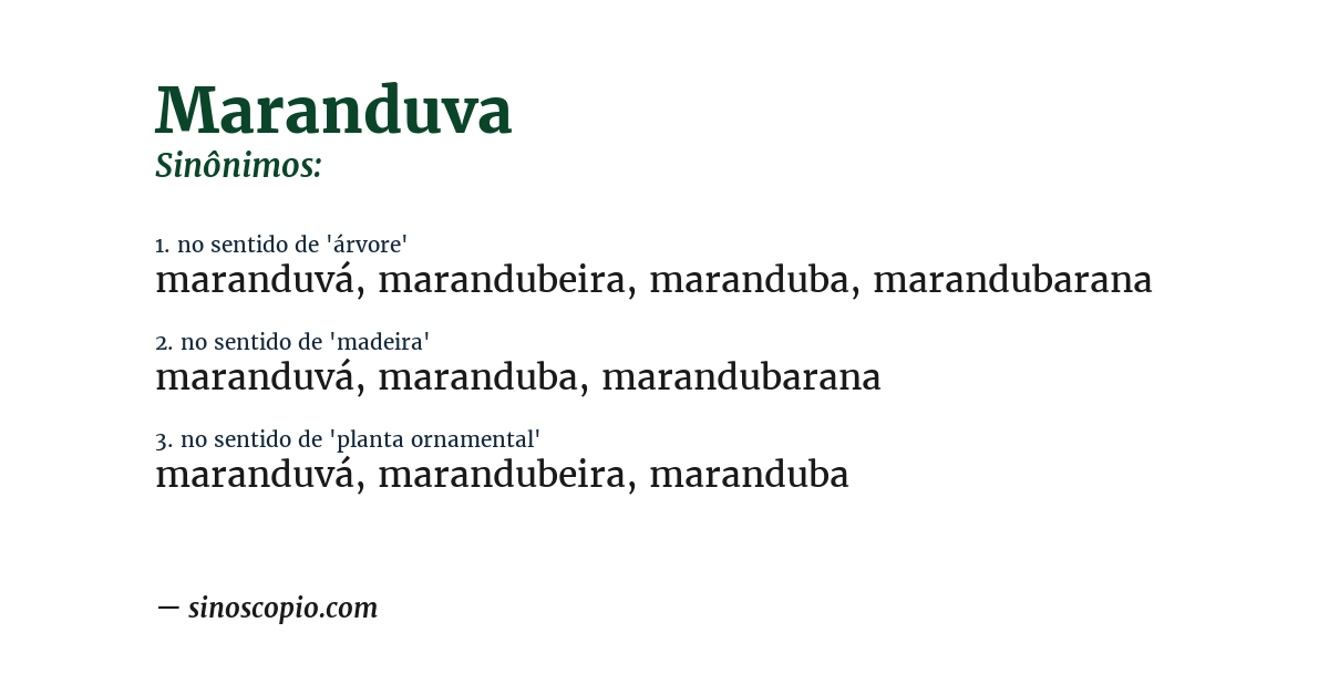 Sinônimo de maranduva
