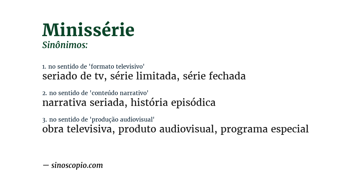 Sinônimo de minissérie
