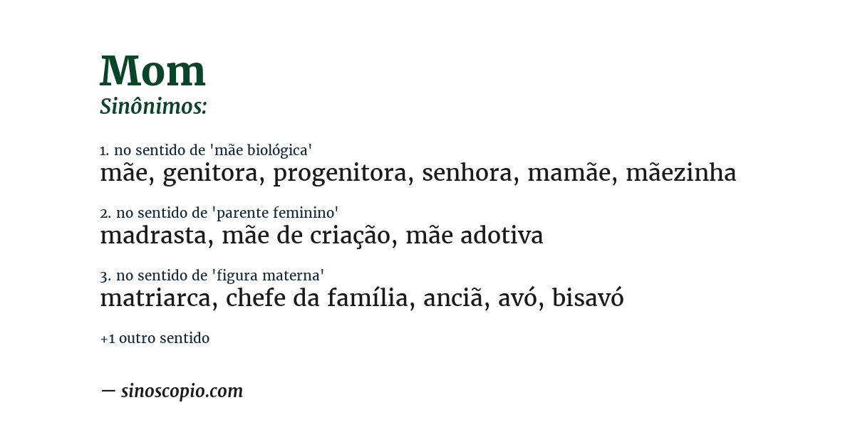 Sinônimo de mom
